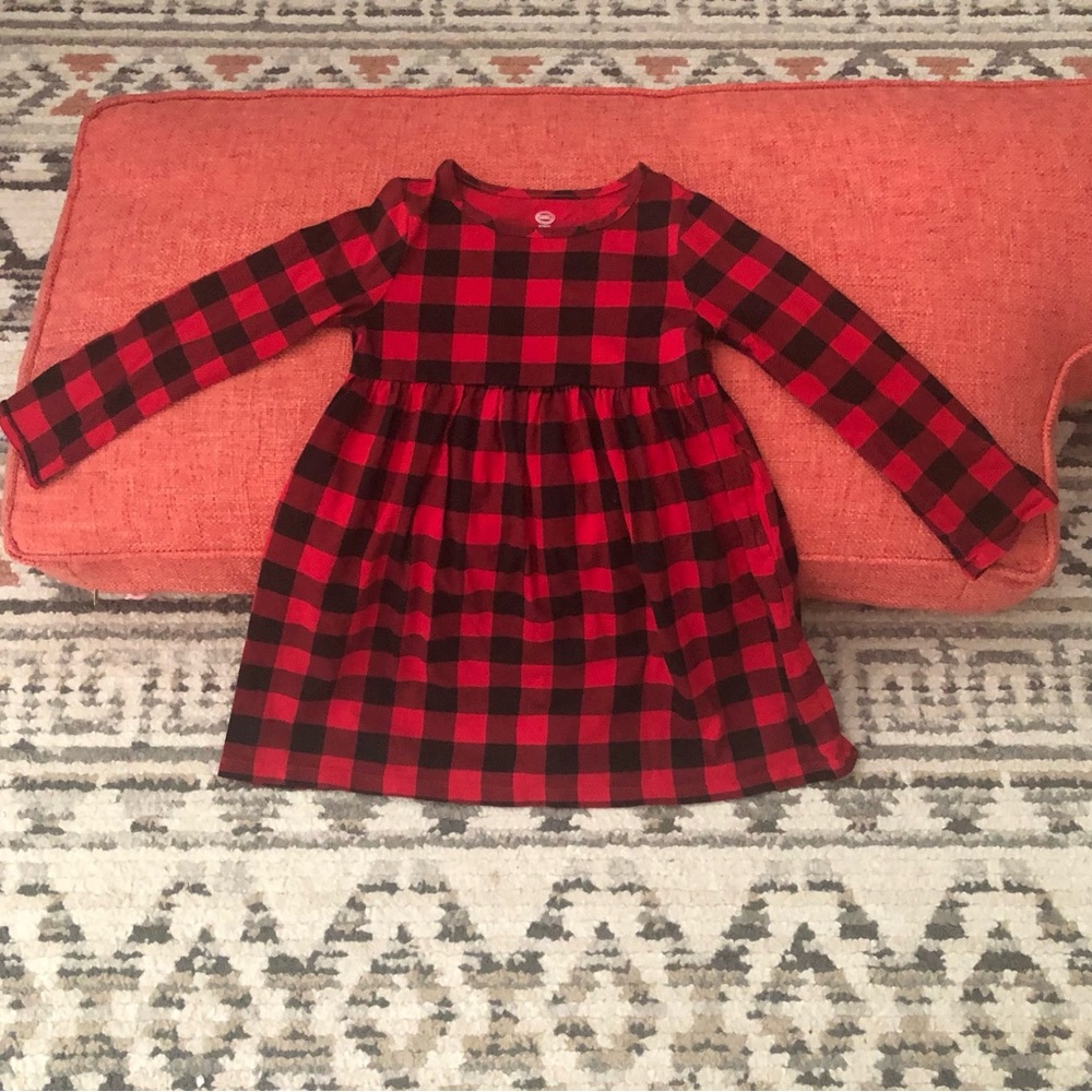 🎄Girls Cotton Buffalo Pad Dress-Size 5